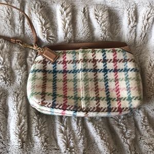 Coach multicolor wool wristlet